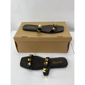 Rockstud Gold Studded Summer Sandals Size 7.5